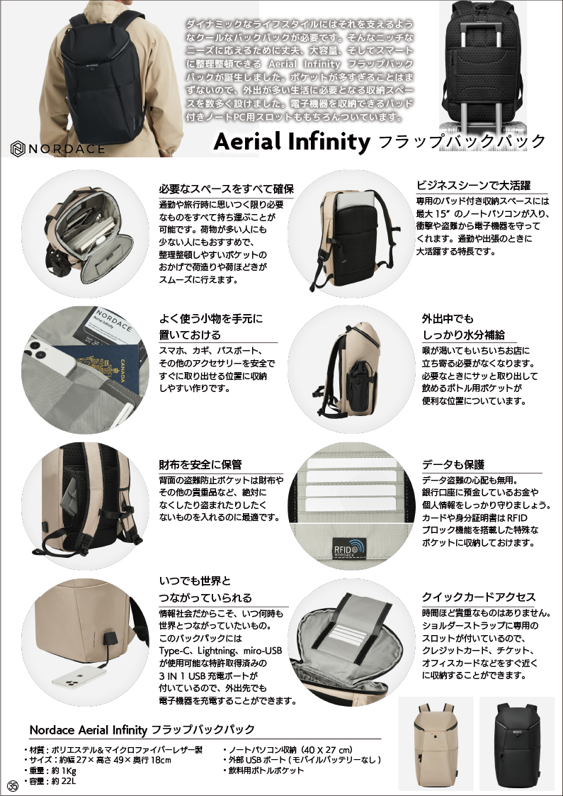 Aerial Infinity バックパック
